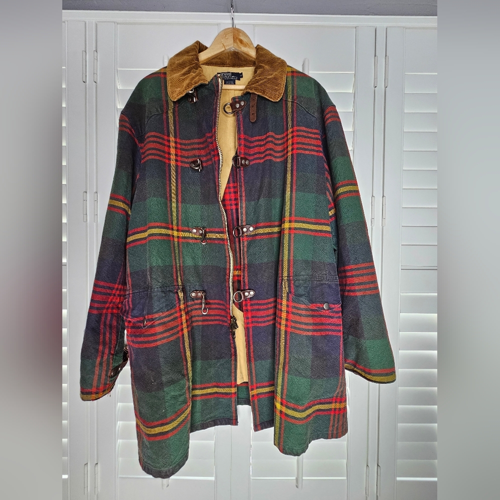 Polo Ralph Lauren Tartan Canvas Fireman’s Clasp Chore Coat Large